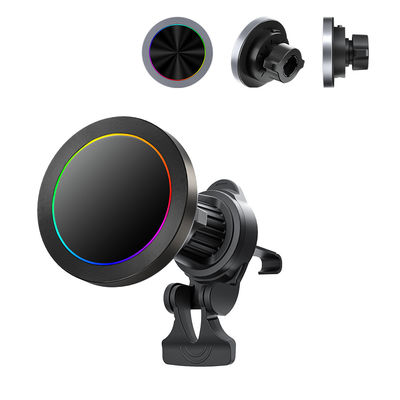 Αγορά Ρυθμιζόμενο Εφέ Φωτός RGB Υφής από Κράμα Αλουμινίου Ελάχιστο Ασύρματο Φορτιστή Τηλεφώνου Αυτοκινήτου Γρήγορης Φόρτισης Iphone Wireless Charger Wireless online manufacture