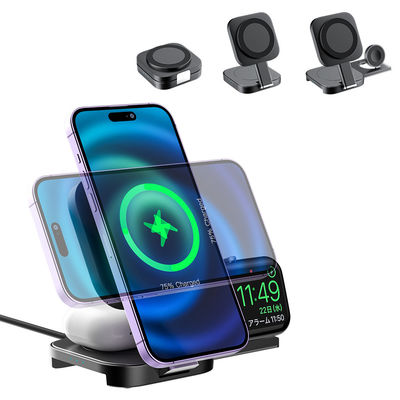 Μικρό και συμπαγές φορτιστή iPhone στέκεται ασύρματος 3 σε 1 σταθμό φόρτισης