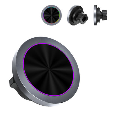 Τεχνητότητα από κράμα αλουμινίου RGB Φωτεινή επίδραση Ρυθμίσιμο ελάχιστο ασύρματο κάλυμμα τηλεφώνου αυτοκινήτου Γρήγορη φόρτιση λειτουργία με ένα χέρι