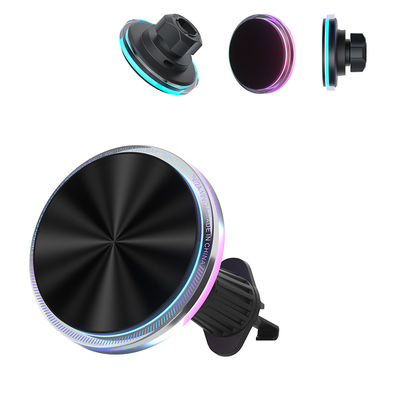 Iphone 15 Pro Max Charger Περιβαλλοντική μαγνητική τοποθέτηση αυτοκινήτου με 1.7kg ισχυρή μαγνητική έλξη και προσαρμόσιμα φώτα RGB